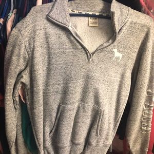 VS pink 1/4 zip sweatshirt